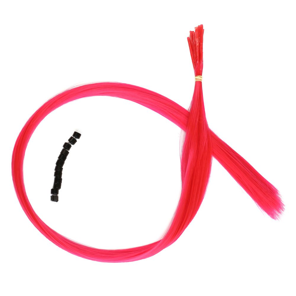 Renkli Sentetik Boncuk Kaynaklık Saç + Takım Aparatı - Neon Pembe