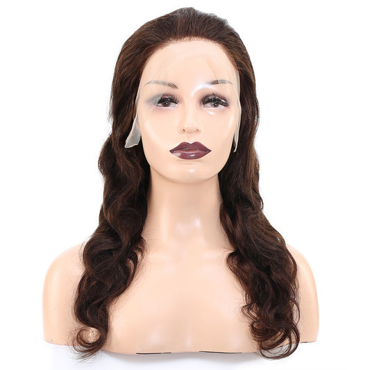 Dalgalı Front Lace Gerçek Tül Peruk - Koyu Kahve