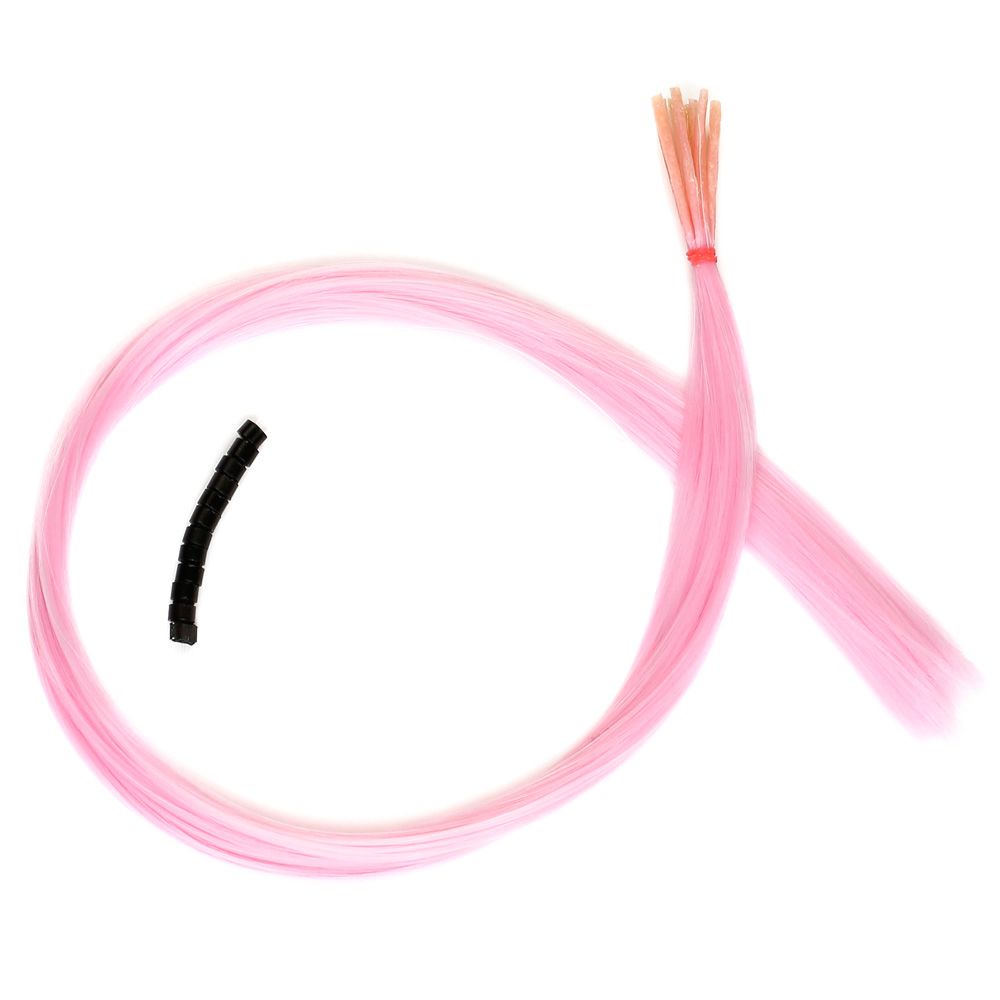 Renkli Sentetik Boncuk Kaynaklık Saç + Takım Aparatı - Şeker Pembe
