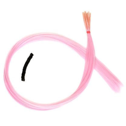 Renkli Sentetik Boncuk Kaynaklık Saç + Takım Aparatı - Şeker Pembe