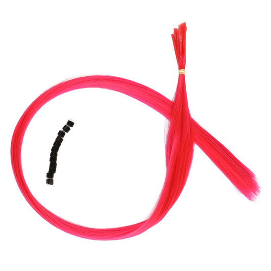 Renkli Sentetik Boncuk Kaynaklık Saç + Takım Aparatı - Neon Pembe