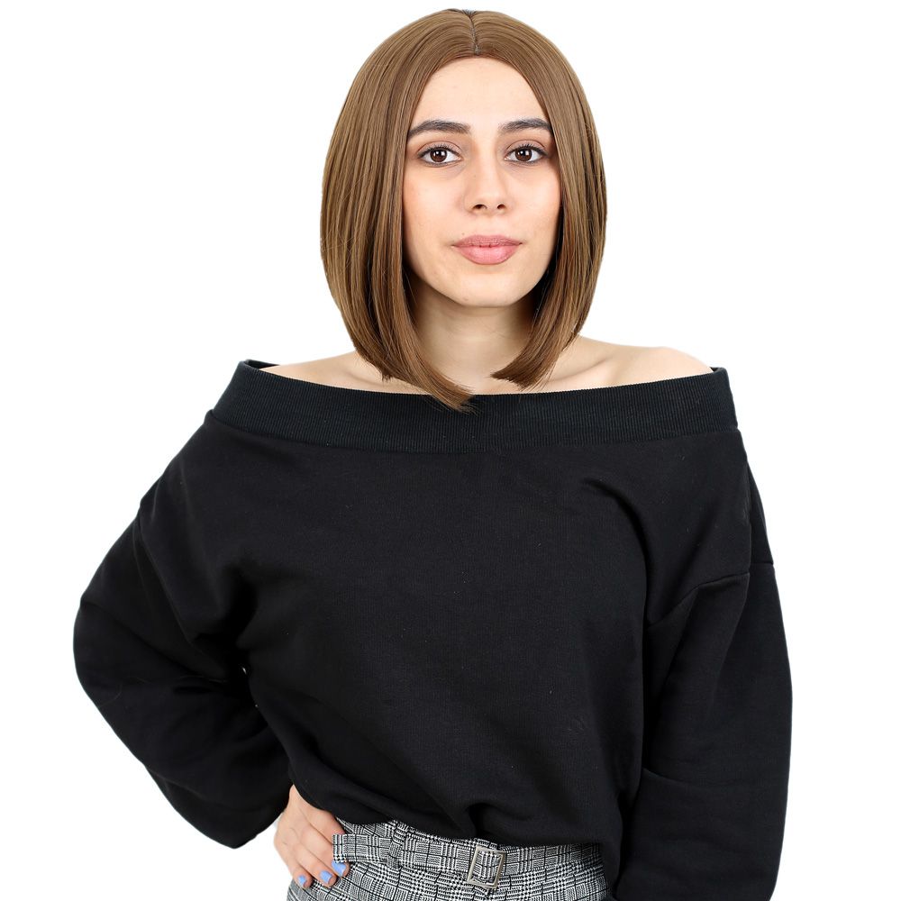 Kahkülsüz Düz Kısa Fiber Sentetik Peruk