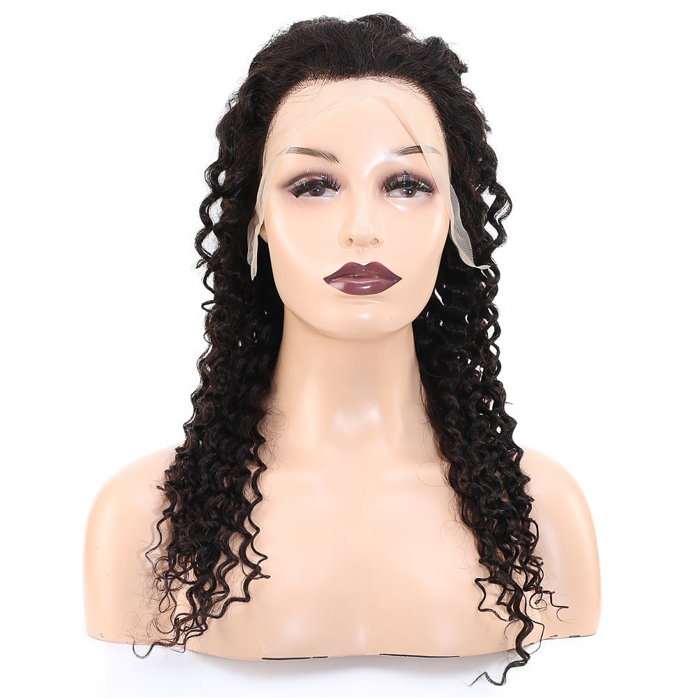 Afro Dalga Front Lace Gerçek Tül Peruk - Doğal