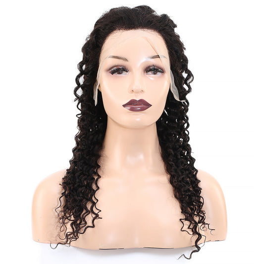 Afro Dalga Front Lace Gerçek Tül Peruk - Doğal