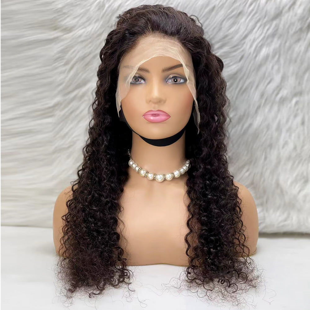 Afro Dalga Front Lace Gerçek Tül Peruk - Doğal