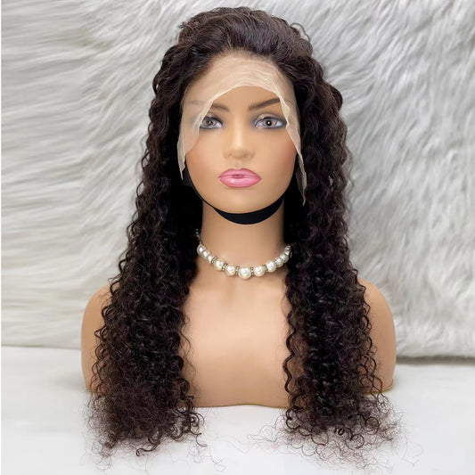 Afro Dalga Front Lace Gerçek Tül Peruk - Doğal