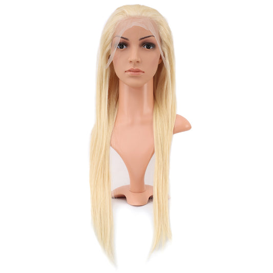 Gerçek Front Lace Düz Platin Tül Peruk
