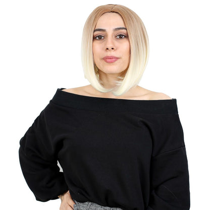 Kahkülsüz Düz Kısa Fiber Sentetik Peruk