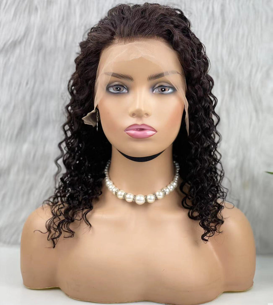 Gerçek Front Lace Tül Peruk - Afro Dalga