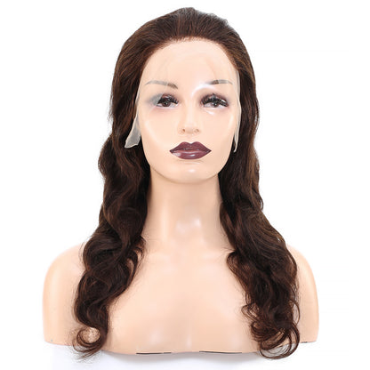 Dalgalı Front Lace Gerçek Tül Peruk - Koyu Kahve