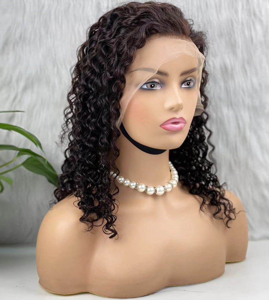Gerçek Front Lace Tül Peruk - Afro Dalga