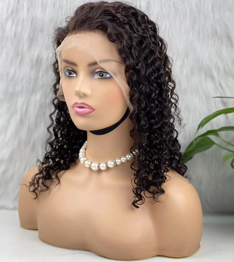 Gerçek Front Lace Tül Peruk - Afro Dalga