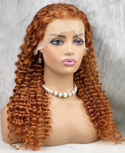 Gerçek Front Lace Tül Peruk - Afro Dalgalı