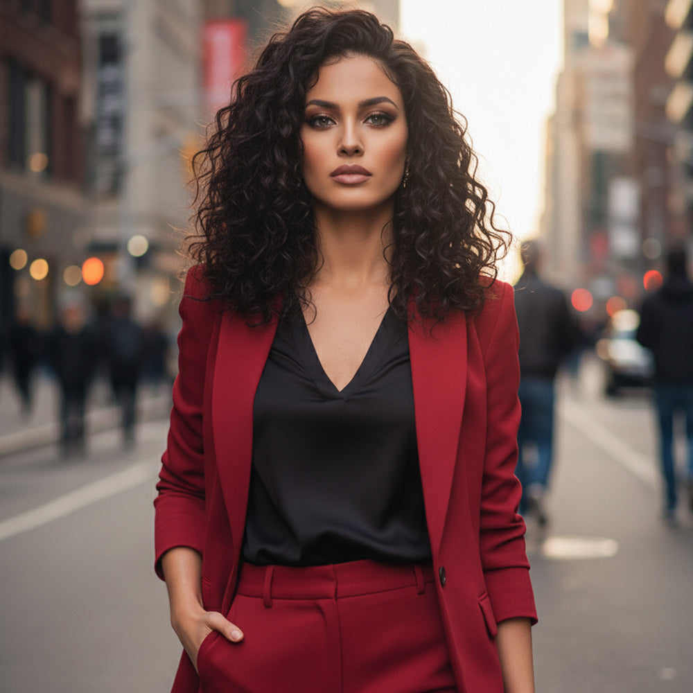 Gerçek Front Lace Tül Peruk - Derin Dalgalı