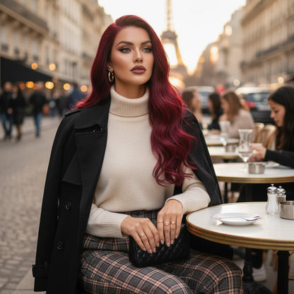 Gerçek Front Lace Tül Peruk - Dalgalı