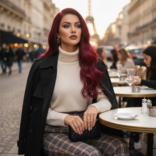 Gerçek Front Lace Tül Peruk - Dalgalı