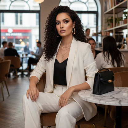 Gerçek Front Lace Tül Peruk - Afro Dalga
