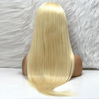 Düz Front Lace Gerçek Tül Peruk - Platin