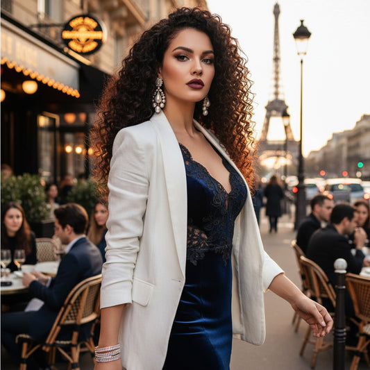 Gerçek Front Lace Tül Peruk - Derin Dalgalı