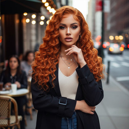 Gerçek Front Lace Tül Peruk - Yoğun Dalgalı