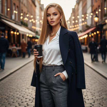 Düz Front Lace Gerçek Tül Peruk - Sıcak Karamel
