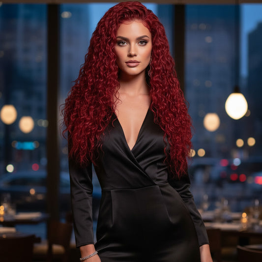 Gerçek Front Lace Tül Peruk - Su Dalgası