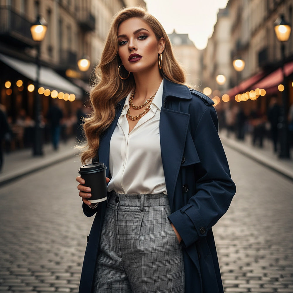 Dalgalı Front Lace Gerçek Tül Peruk - Sıcak Karamel