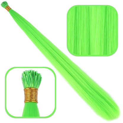 Fiber Sentetik Boncuk Kaynaklık Renkli Saç - Neon Yeşil