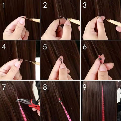 Fiber Sentetik Boncuk Kaynaklık Renkli Saç - Açık Gri