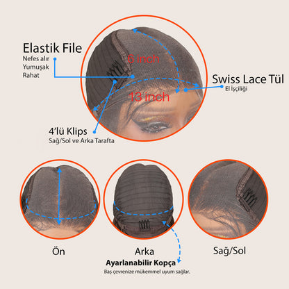 Siyah Ekstra Uzun Fiber Sentetik Düz Tül Peruk