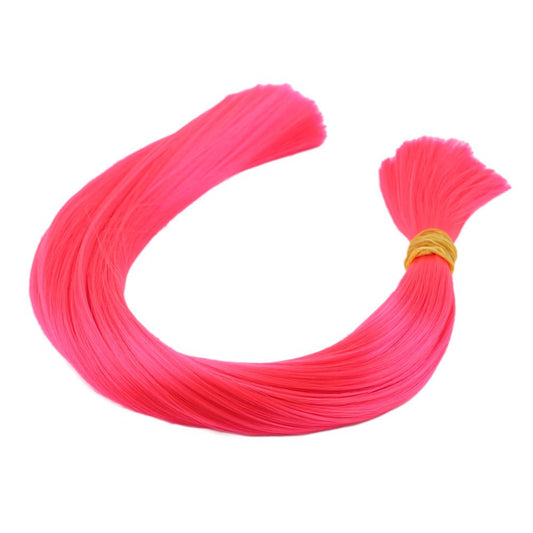 Neon Pembe Renkli Sentetik Boğum Saç