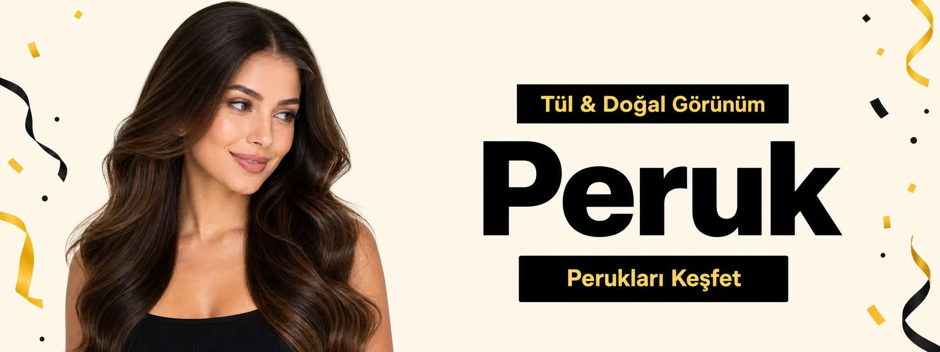 Pastel sarı stüdyo fonunda platin sarı dalgalı tül peruk takan anonim kadın model